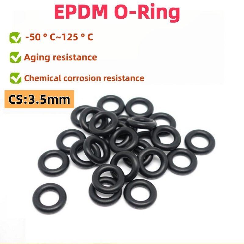 เส้นผ่านศูนย์กลางลวด 3.5 มม. โอริงยาง EPDM ความแข็ง 70A เส้นผ่านศูนย์กลางภายใน 3-188 มม.