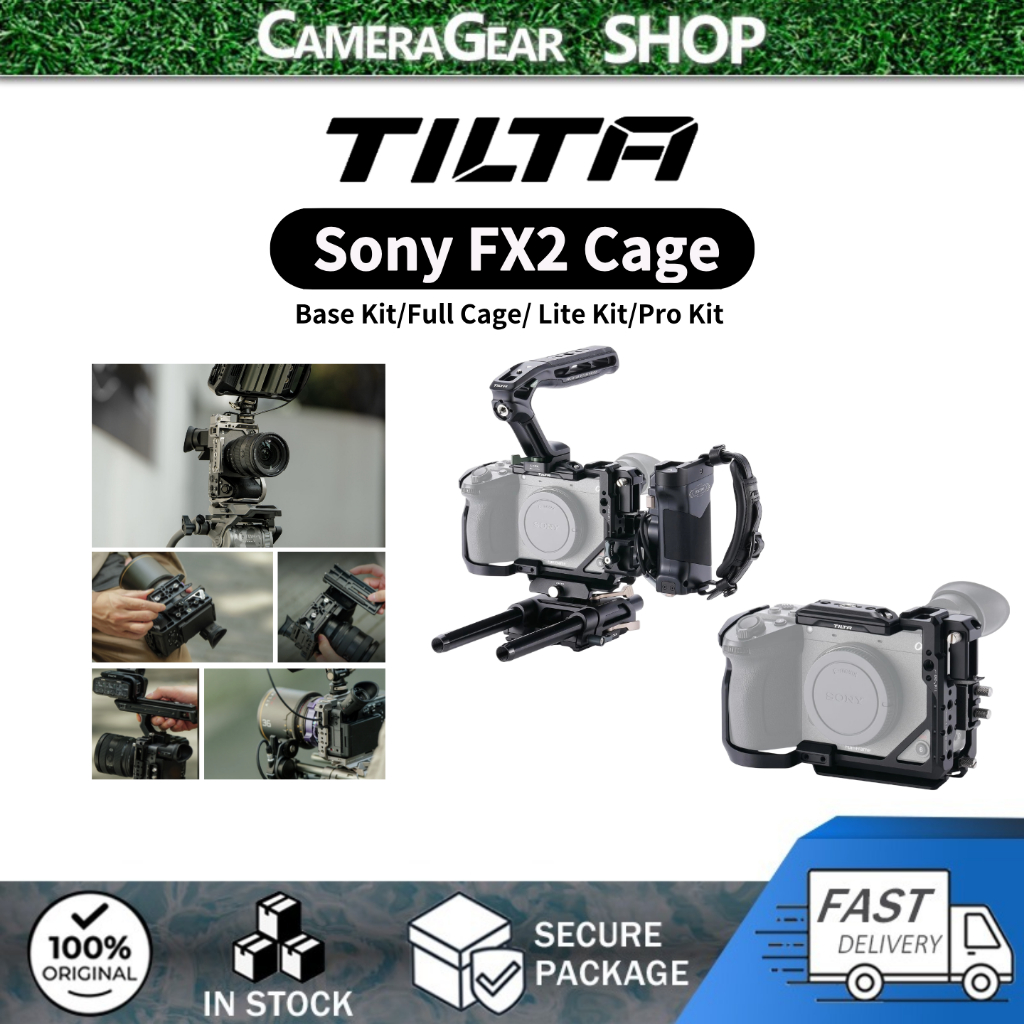 Tilta FX2 Cage Full Camera CAGE เข้ากันได้กับ Sony FX2 Base Kit with Xenon Top Grip, NATO, ตัวรับรอง