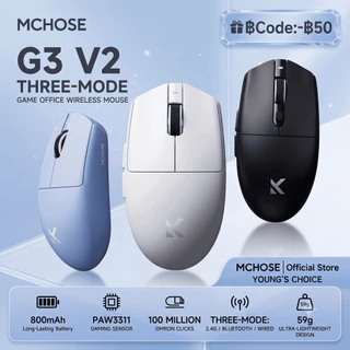 [🔥ส่งด่วน] เมาส์ MCHOSE G3 V2 + แผ่นรองเมาส์ขนาดใหญ่ ลายสายฟ้า กันน้ำ หนา 2mm