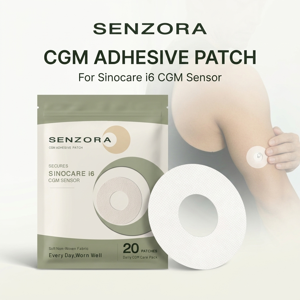 แพทช์กันหลุดเซนเซอร์ CGM เหมาะสำหรับ Sinocare iCan i6 กันน้ำ ระบายอากาศ ไม่แพ้ผิว 20 แผ่น