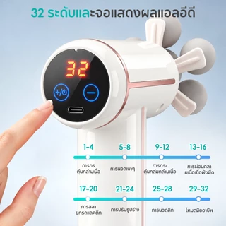 【Flash Sale】ALLTOU ปืนนวดไฟฟ้า หัวบอล 6 อัน ปืนนวด 32 เกียร์ Massager Gun 5000RMP ปืนนวดกล้ามเนื้อไฟฟ้า 18mm ปืนนวดกล้ามเนื้อ นวดกล้ามเนื้อ ปืนนวดพกพา/ไร้สาย คอบ่าไหล่/ขาน่อง