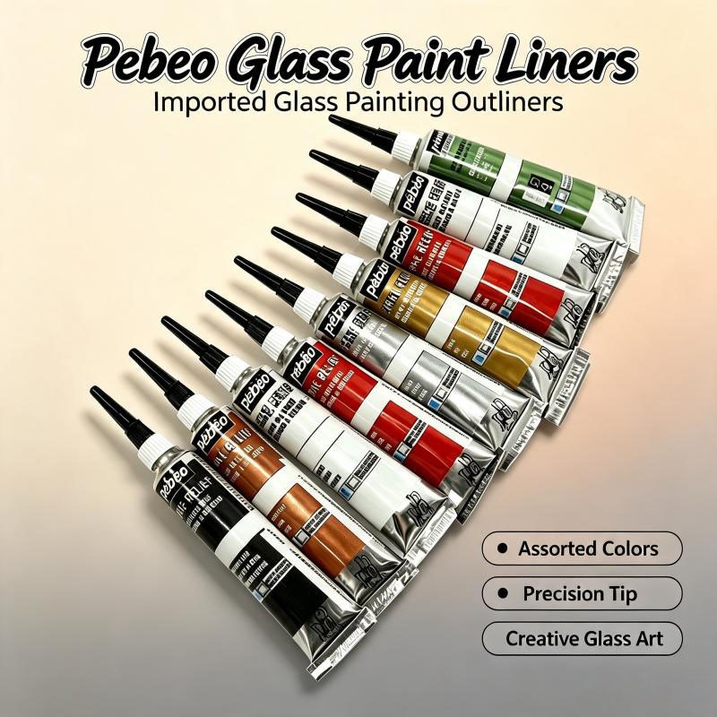 Pebeo แก้วสี Liner คละสี Precision Tip Creative Glass Art สําหรับเคสโทรศัพท์ Stained Glass Window เซ