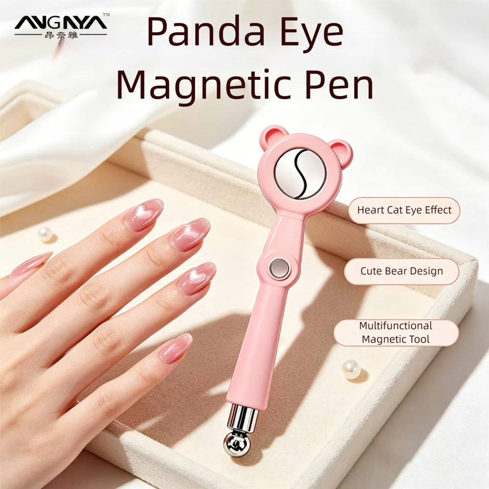 ANGNYA Cat Eye Magnets ลูกปัดแก้ว Nail Art Strong Magnet Bear Series กระบอกเล็บ แม่เหล็กพิเศษ Magnetic Stick Nails เครื่องมือ