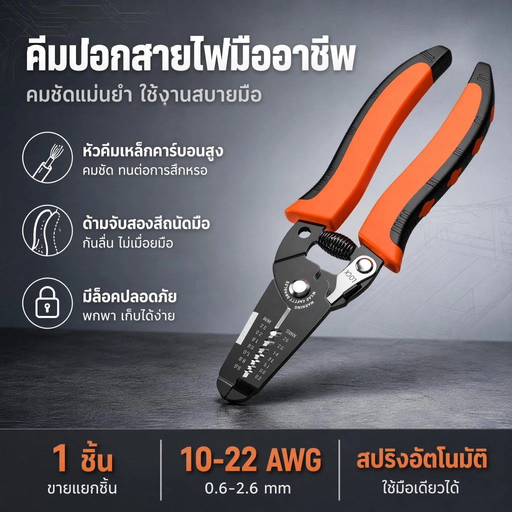 เครื่องปอกสายไฟและเครื่องตัดสายไฟมัลติฟังก์ชั่นโดยใช้วัสดุที่มีความแข็งแรงสูงใช้งานง่ายตัดเรียบ