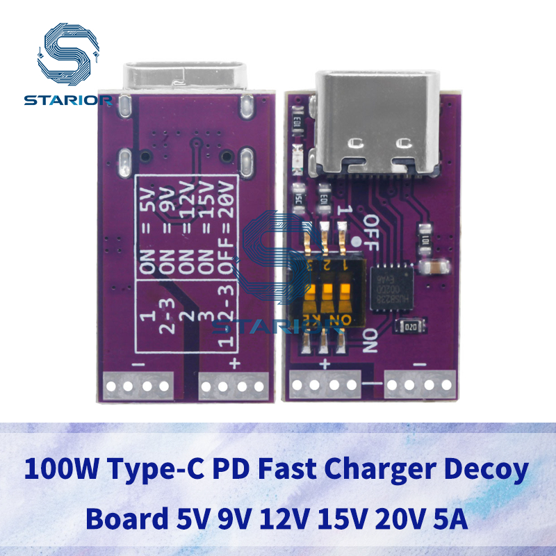 1 ~ 5 PCS 100W Type-C PD Fast Charger Decoy Board 5V 9V 12V 15V 20V 5A คงที่เอาต์พุตชาร์จโมดูลสําหรั