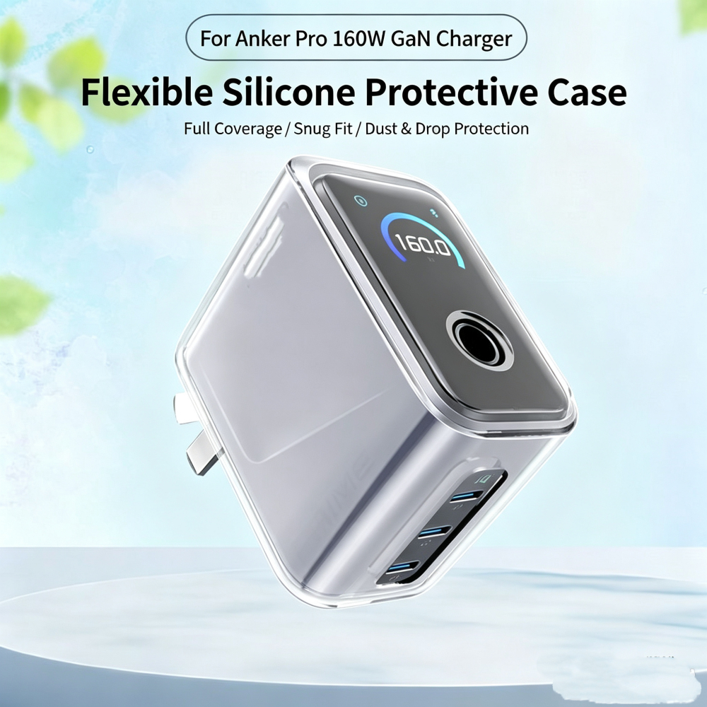 Crystal Clear Soft Protective Case สําหรับ Anker 160W Display Charger Pro GaN Charger Ultra Thin Ant