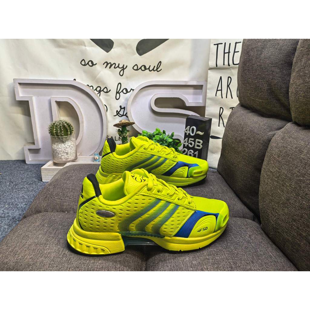 CLIMACOOL F50 รองเท้าวิ่งระบายอากาศต่ําถักรองเท้าผู้ชายสีเหลือง