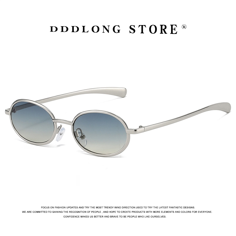 DDDLONG แฟชั่น Y2K รอบ Retro Punk แว่นตากันแดดผู้หญิงคลาสสิก Vintage Punk Sun แว่นตาสําหรับชายแว่นตา
