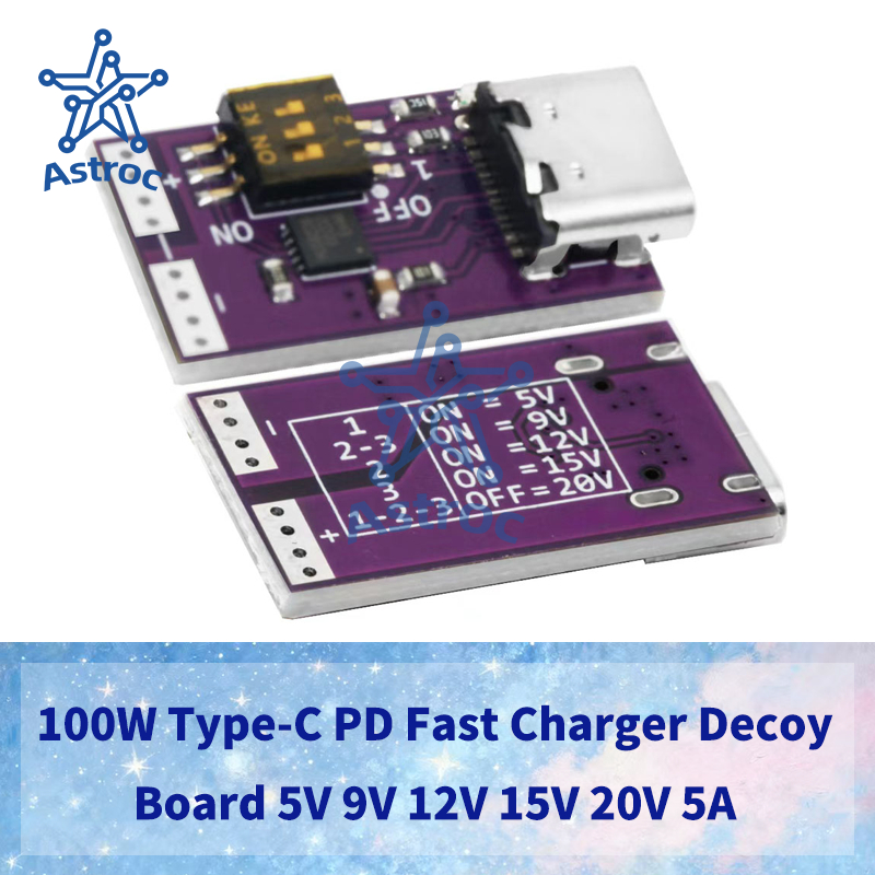 1/5 PCS 100W Type-C PD Fast Charger Decoy Board 5V 9V 12V 15V 20V 5A คงที่เอาต์พุตชาร์จโมดูลสําหรับ 