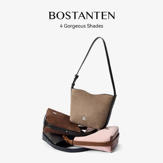 【8.1ใหม่】BOSTANTEN Softie Bag กระเป๋าสะพายข้างผู้หญิง หนัง Suede Hobo Bag กระเป๋าสะพายไหล่ ปรับสายได้ น้ำหนักเบา วินเทจ มินิมอล