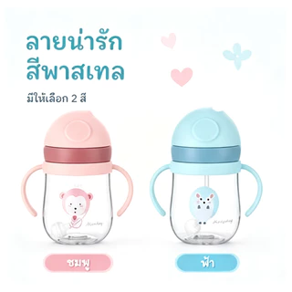 แก้วหัดดื่ม/ขวดหัดดื่ม สําหรับเด็ก 160มล แบบกันสําลัก สําหรับหัดดื่ม สีชมพู