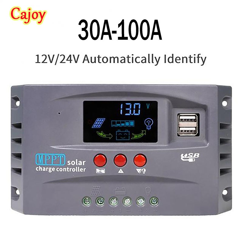 รุ่นอัพเกรด MPPT ชาร์จเจอร์ชาจเจอร์โซล่า 12/24v โซล่าคอนโทรลเลอร์ แผงควบคุมพลังงานแสงอาทิตย์แบบ ชาตเ