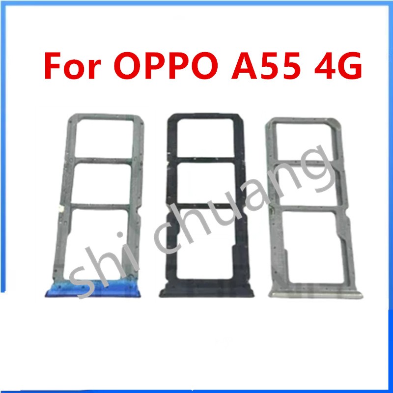 สําหรับ OPPO A55 4G ซิมการ์ดถาดผู้ถือผู้ถือบัตร Reader SD Slot อะแดปเตอร์อะไหล่