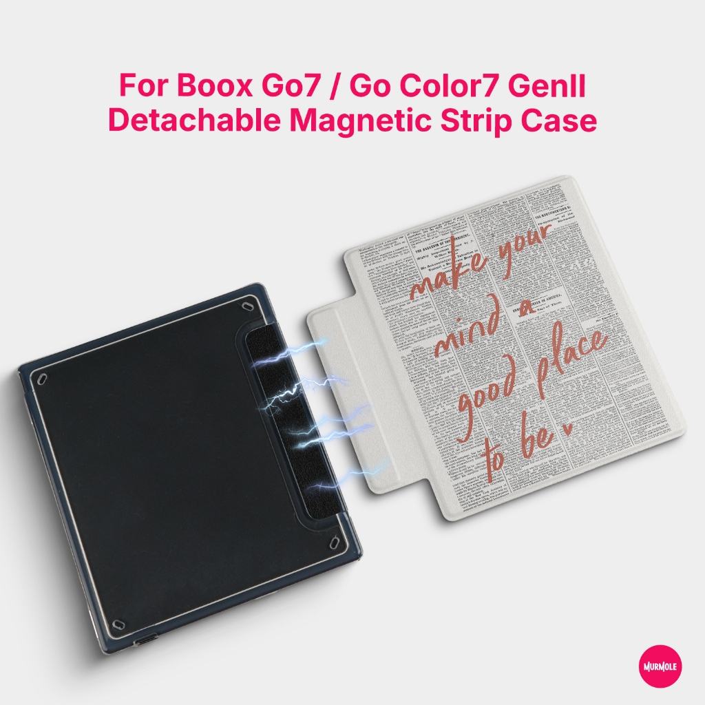 Murmole เคสหนังสือพิมพ์เก่า สำหรับ Boox Go7 Go Color7 GenII Go Color7 GenI Leaf3 Leaf3c แถบแม่เหล็ก ถอดแยกได้ เคส อะคริลิก ปลอก กันกระแทก บางเฉียบ อัตโนมัติ พกพาสะดวก