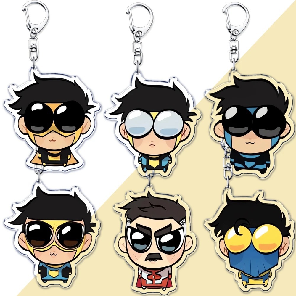 ผู้ใหญ่ Animated Superhero Invincible พวงกุญแจสําหรับอุปกรณ์เสริมกระเป๋า Omni Man Omniman Conquest พ