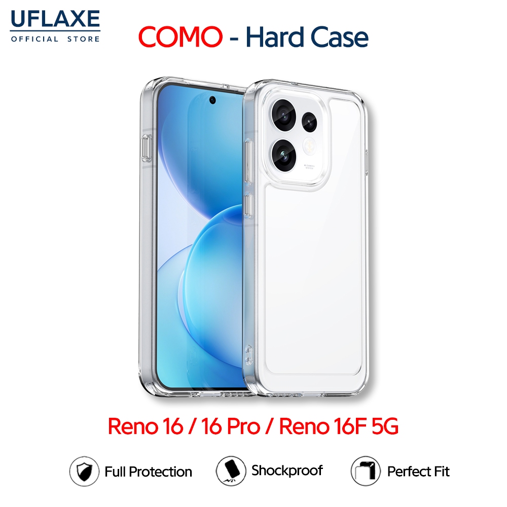 UFLAXE COMO - เคส OPPO Reno 16 / Reno 16 Pro / Reno 16F 5G - เคสแข็งใสกันเหลืองกันกระแทก เคสโทรศัพท์บางเฉียบป้องกันรอยนิ้วมือ