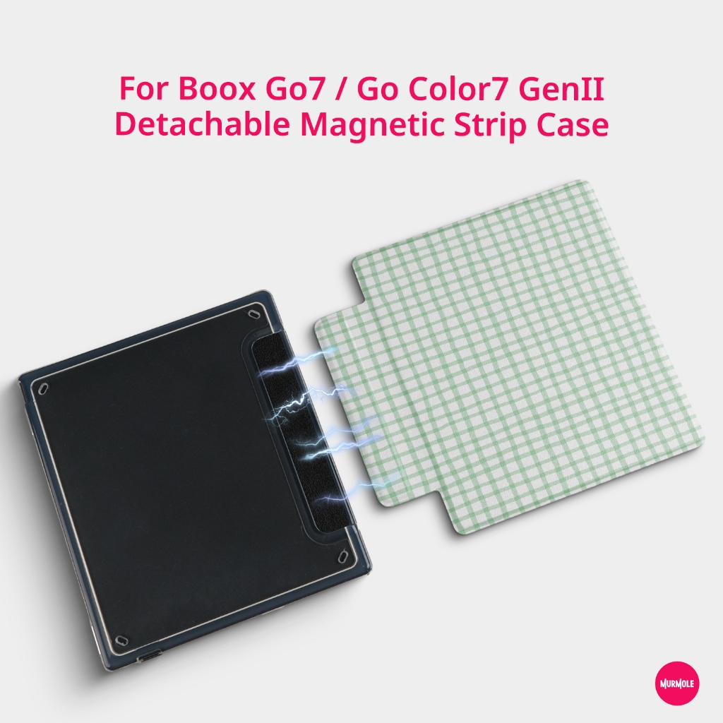 Murmole เคสตารางมินิมอล สำหรับ Boox Go7 Go Color7 GenII Go Color GenI Leaf3 Leaf3c แถบแม่เหล็ก ถอดแยกได้ เคส อะคริลิก ปลอก กันกระแทก บางเฉียบ อัตโนมัติ พกพาสะดวก ซองใส่