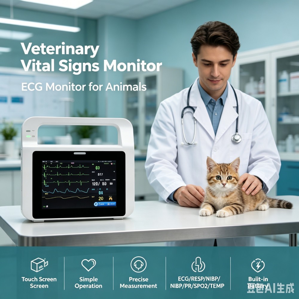 สัตว์เลี้ยงชีวิตระบบ Body Monitor แมวสุนัข ECG Monitor สัตว์โรงพยาบาล Veterinary Multi-Parameter Mon