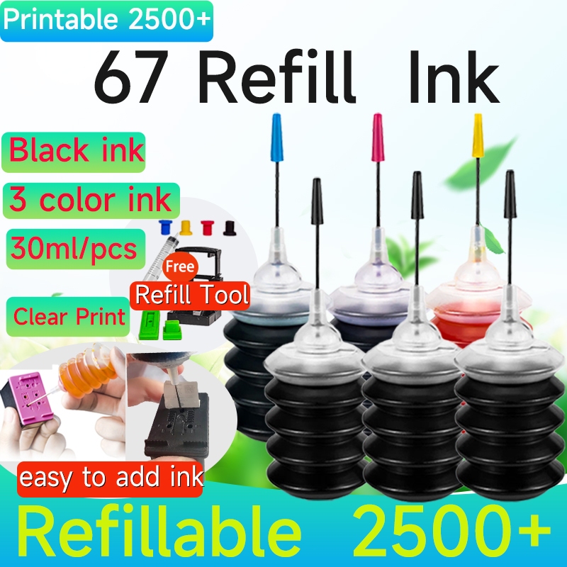ใช้งานร่วมกับ HP 67 หมึก HP 67XL หมึก HP67 HP67XL เติมสําหรับ HP 6052 6055 6058 6075 4140 หมึก