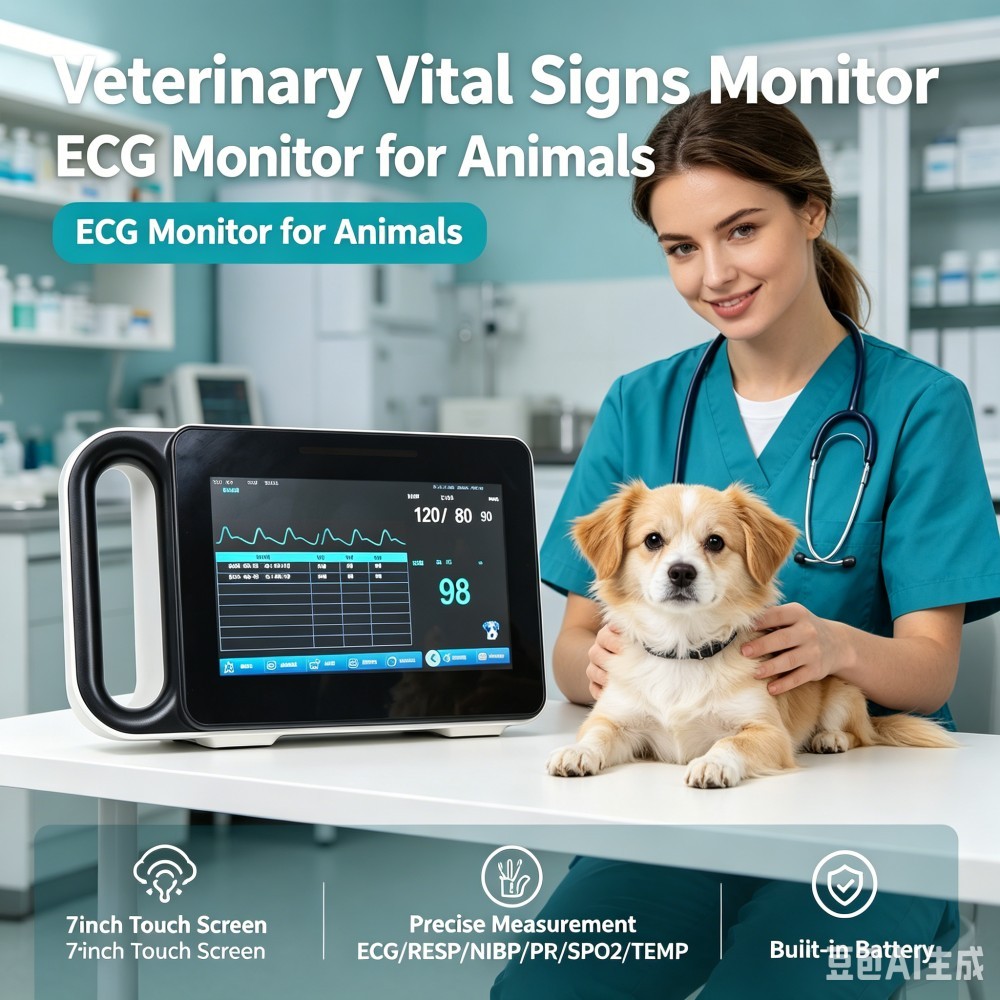 สัตว์เลี้ยงแบบพกพา ECG Monitor หน้าจอสัมผัส Veterinary Life สัญลักษณ์ Monitor สัตว์โรงพยาบาล Multi-P