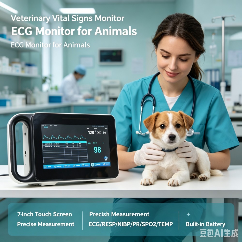 แบบพกพาสําหรับสัตวแพทย์แบบพกพา Multi-Parameter Monitor หน้าจอสัมผัสสัตว์เลี้ยง ECG Monitor Life Symb