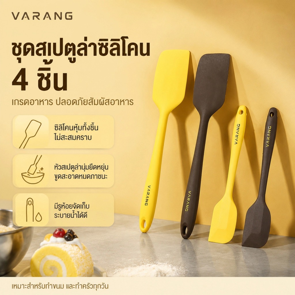 Pure-t shop 1 ชิ้นครัวซิลิโคนครีมบัตเตอร์เค้กไม้พาย Scraper เค้กครีม Scraper Nonsti Butter Spatula Mixer DIY เค้กเบเกอรี่เครื่องมือ