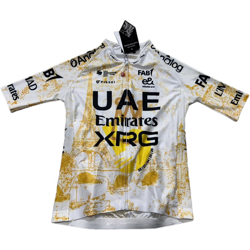 UAE Emirates XRG ขี่จักรยาน Jersey Taedej Pogacar 5 Tour De France Paris Limited แขนสั้น Breathable 