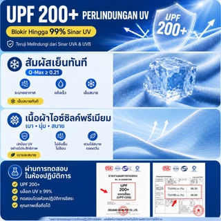 GENIO LAMODE เสื้อกันแดด UPF200+ เกรดโปร! กันแดดขั้นสูงสุด 360° ระบายอากาศดีเยี่ยม (เหมาะสำหรับขี่มอเตอร์ไซค์/ทำกิจกรรมกลางแจ้ง)