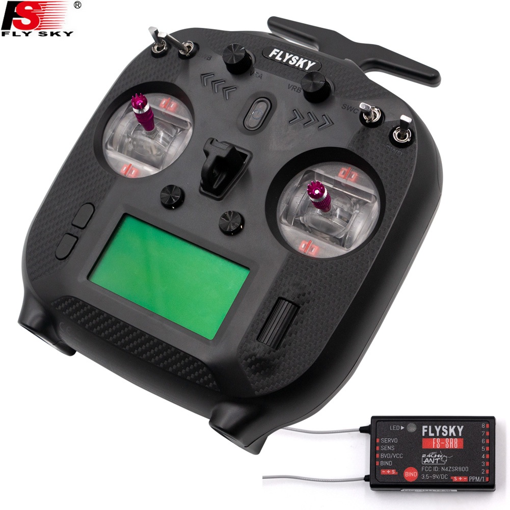 Flysky FS-ST8 2.4G 10CH ANT RGB Assistant 3.0 วิทยุเครื่องส่งสัญญาณ + FS-SR8 สําหรับ FPV Drone RC เค