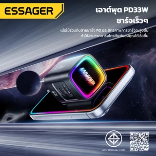เครื่องชาร์จเดินทาง Essager 33W GaN พร้อม A+C, เอฟเฟกต์กระจกชั้นแสงแบบควบคุมได้