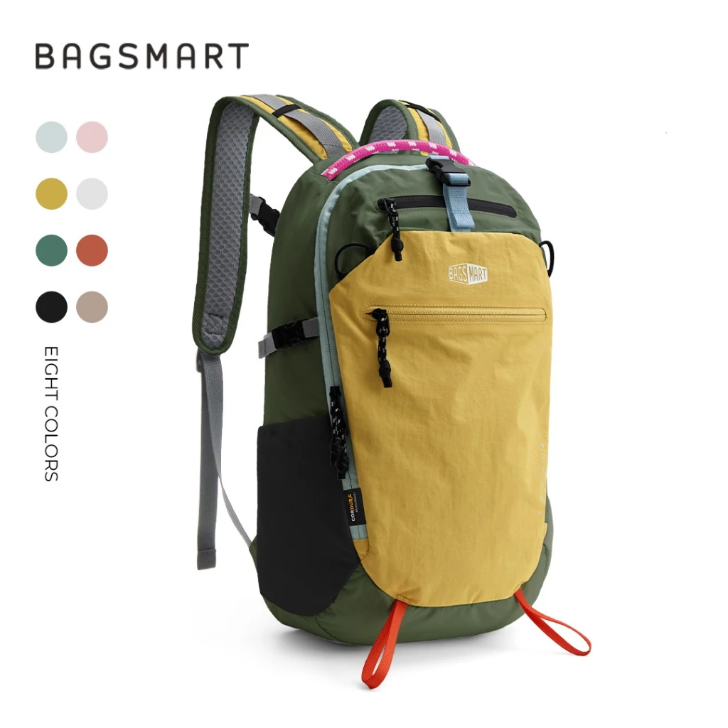 BAGSMART กระเป๋าเดินป่า 20L Backpack กระเป๋าเป้เดินทาง ใส่โน้ตบุ๊ก 14 นิ้ว น้ำหนักเบา ทนน้ำ ระบายอากาศ