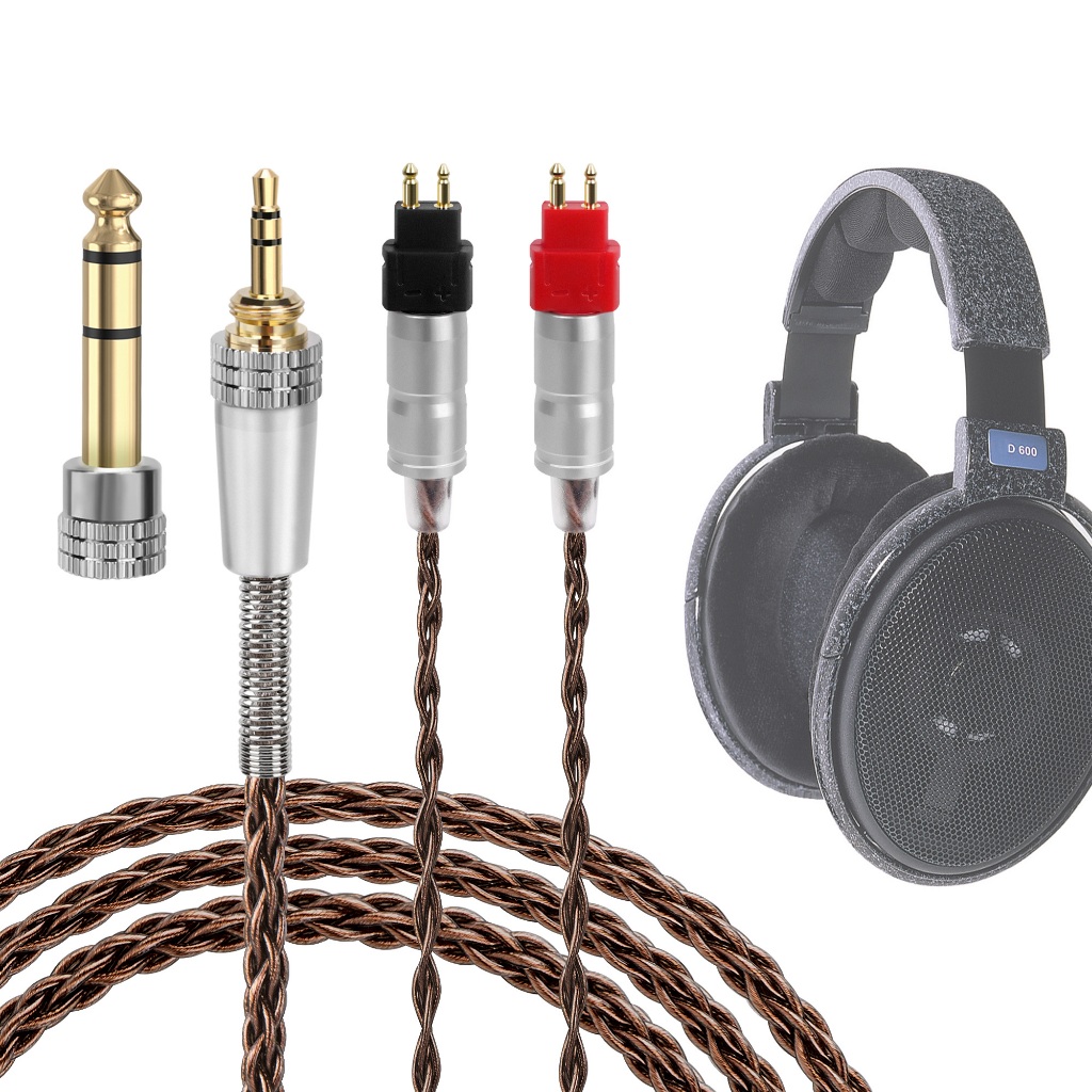 Geekria 6N สายหูฟังทองแดงคริสตัลเดี่ยวเข้ากันได้กับ Sennheiser HD600/HD650/HD660S2/HD660S, ปลั๊ก 3.5