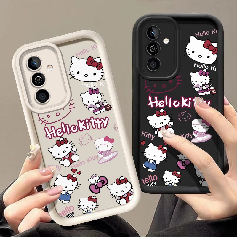 เคสสําหรับ Samsung Galaxy S26FE 5G S26ultra S26 + Plus Hello Kitty Mobile Case สีทึบทนทานปลอกปกอ่อน