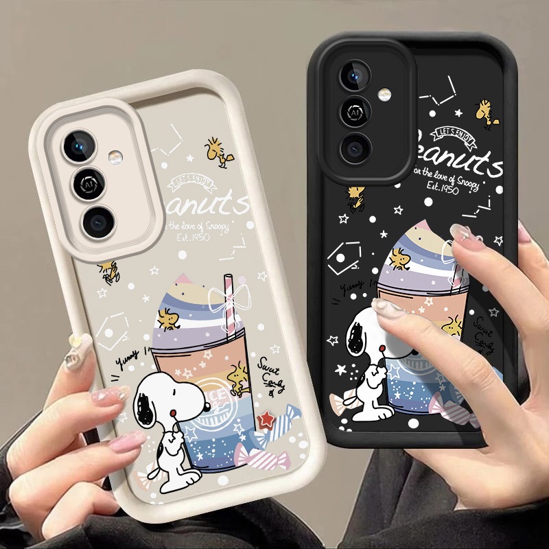 ปลอกสําหรับ Samsung Galaxy S26FE 5G S26ultra S26 + Plus น่ารัก Snoopy Mobile Case สีทึบทนทานปลอกนุ่ม