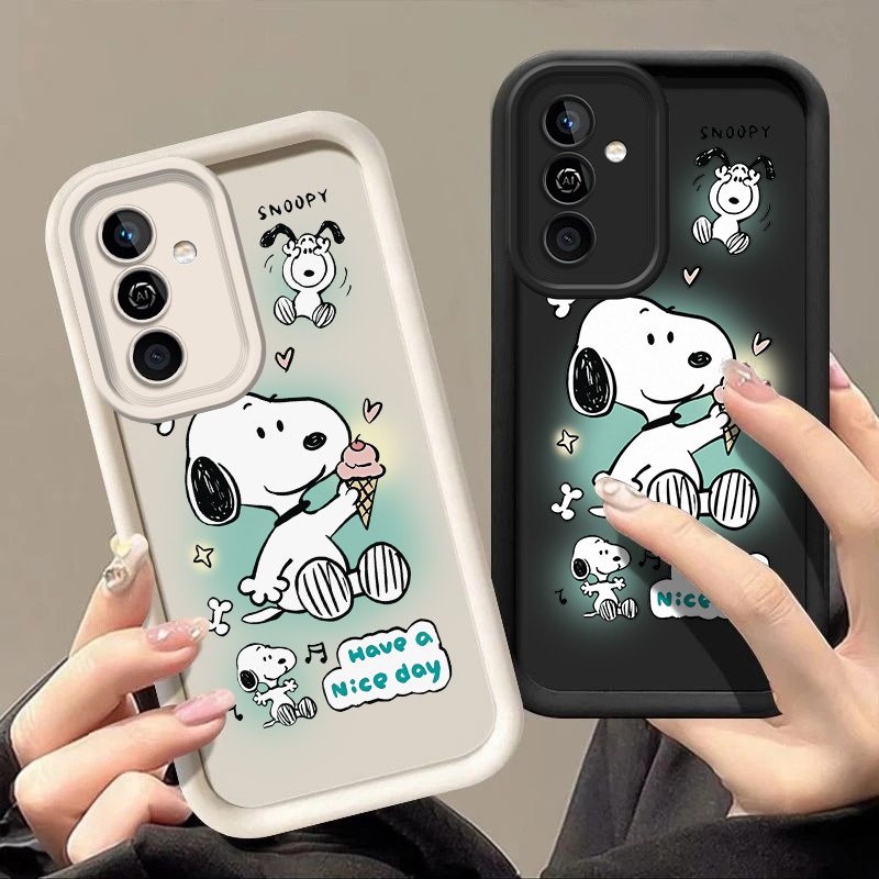 ปลอกสําหรับ Samsung Galaxy S26FE 5G S26ultra S26 + Plus Nice Day Snoopy Mobile Case สีทึบทนทานปลอกปก