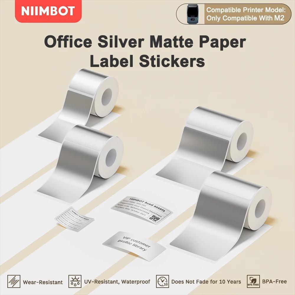 Niimbot M2/M3 ป้ายเงินการถ่ายเทความร้อนพิมพ์กระดาษคงที่ Asset สติกเกอร์อุปกรณ์สํานักงานเลเซอร์เงินกระดาษฉลากกาวในตัว