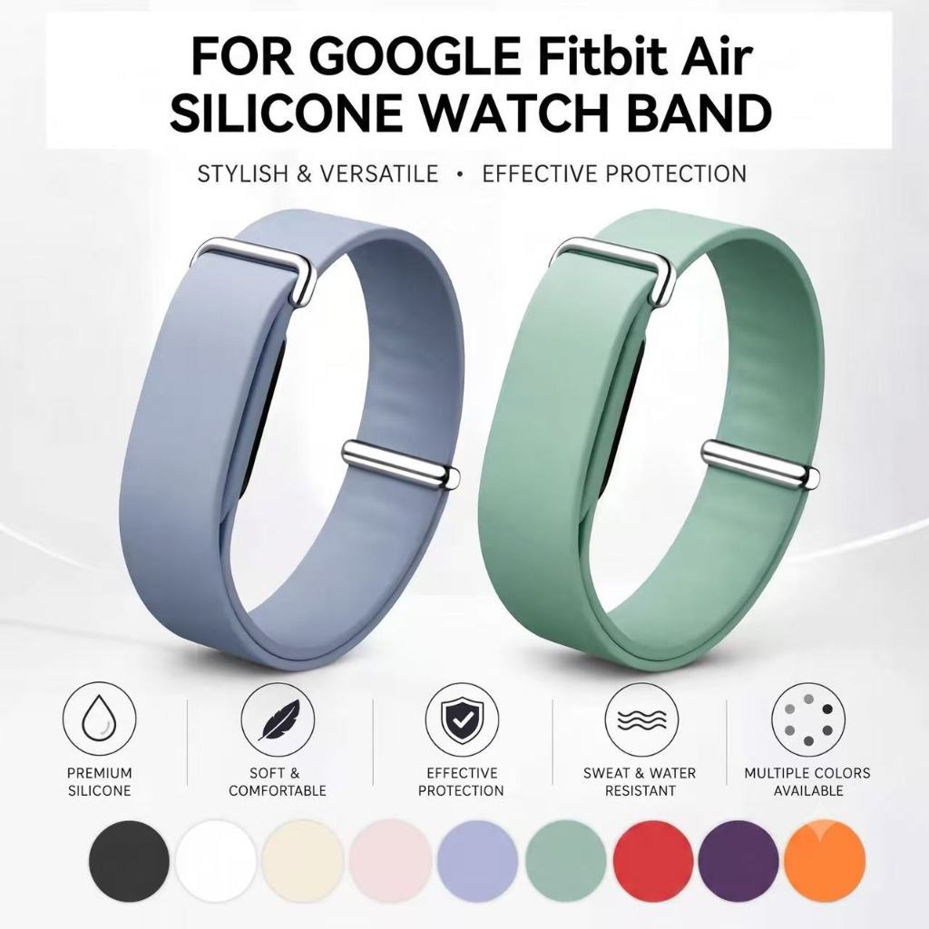 รายละเอียดสินค้า สายรัดซิลิโคนแบบปรับได้หัวเข็มขัดสําหรับ Google Fitbit Air Quick Release ขนาดข้อมือเต็ม Fit กันน้ํากันเหงื่อเปลี่ยนสายรัดข้อมือแบบสปอร์ต
