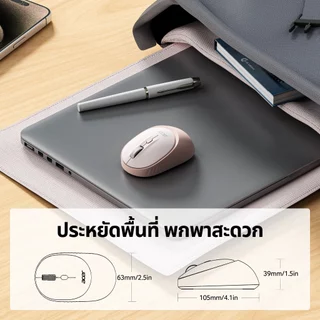 Acer เมาส์ไร้สาย 2.4G เมาส์ไร้เสียง (Silent) ดีไซน์ Ergonomic สำหรับ Laptop PC รองรับ Windows / Mac OS พร้อมตัวรับสัญญาณ USB-A ปรับ DPI ได้ มีโหมด Auto Sleep M401