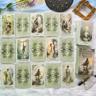 ไพ่ทาโรต์ The Verdant Hour Tarot, 78 บัตรทาร็อต, สไตล์สีน้ำ, คู่มือ PDF ภาษาอังกฤษและไทย, เป็นมิตรกับผู้เริ่มต้น