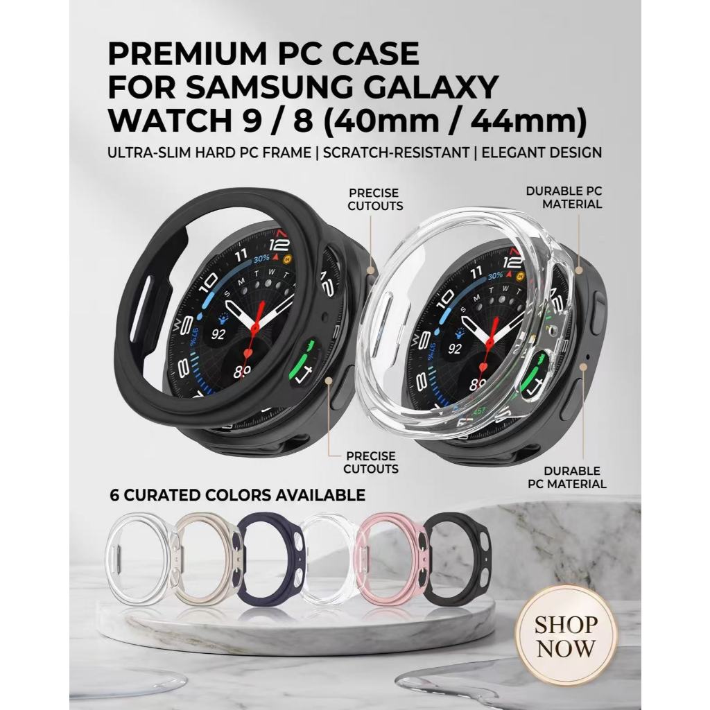 SAMSUNG เคสกันชน พีซี แข็ง พิเศษ บาง สําหรับ ซัมซุง กาแลคซี ดู 9 8 40 มม. 44 มม. ป้องกันรอยขีดข่วนกรอบน้ําหนักเบาเปลือกป้องกันไม่มีความ