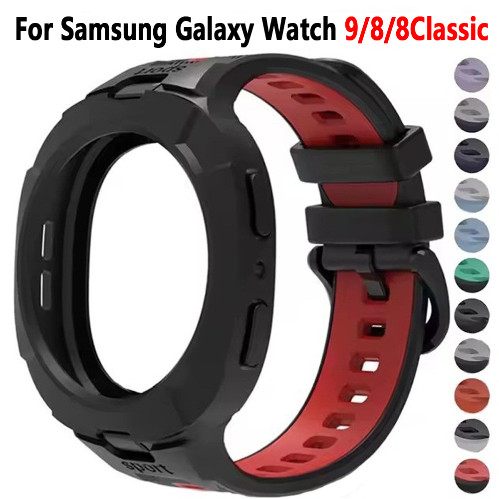 2 IN 1 TPU สายซิลิโคน + สําหรับ Samsung Galaxy Watch 8 40 มม.44 มม.กีฬาสําหรับ Galaxy 8Classic