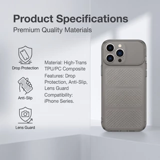 สําหรับ iPhone 11/12/13/14/15/16/17 Pro Max Cooling เคสโทรศัพท์ระบายอากาศ, TPU + PC กันกระแทก Anti-Drop,ตาข่าย Cooling,ป้องกันเลนส์เต็ม,ลื่น,ป้องกันลายนิ้วมือ,หลายสี