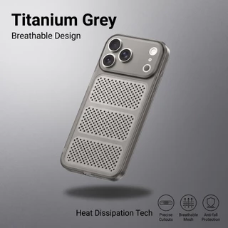 สําหรับ iPhone 11/12/13/14/15/16/17 Pro Max Cooling เคสโทรศัพท์ระบายอากาศ, TPU + PC กันกระแทก Anti-Drop,ตาข่าย Cooling,ป้องกันเลนส์เต็ม,ลื่น,ป้องกันลายนิ้วมือ,หลายสี