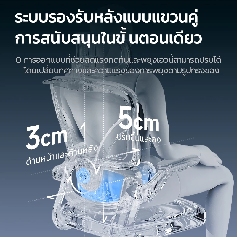 เก้าอี้สํานักงานตามหลักสรีรศาสตร์นั่งสบายเป็นเวลานานเก้าอี้คอมพิวเตอร์สําหรับหอพักนักเรียนเก้าอี้เล่นเกมพยุงเอว thumbnail 3