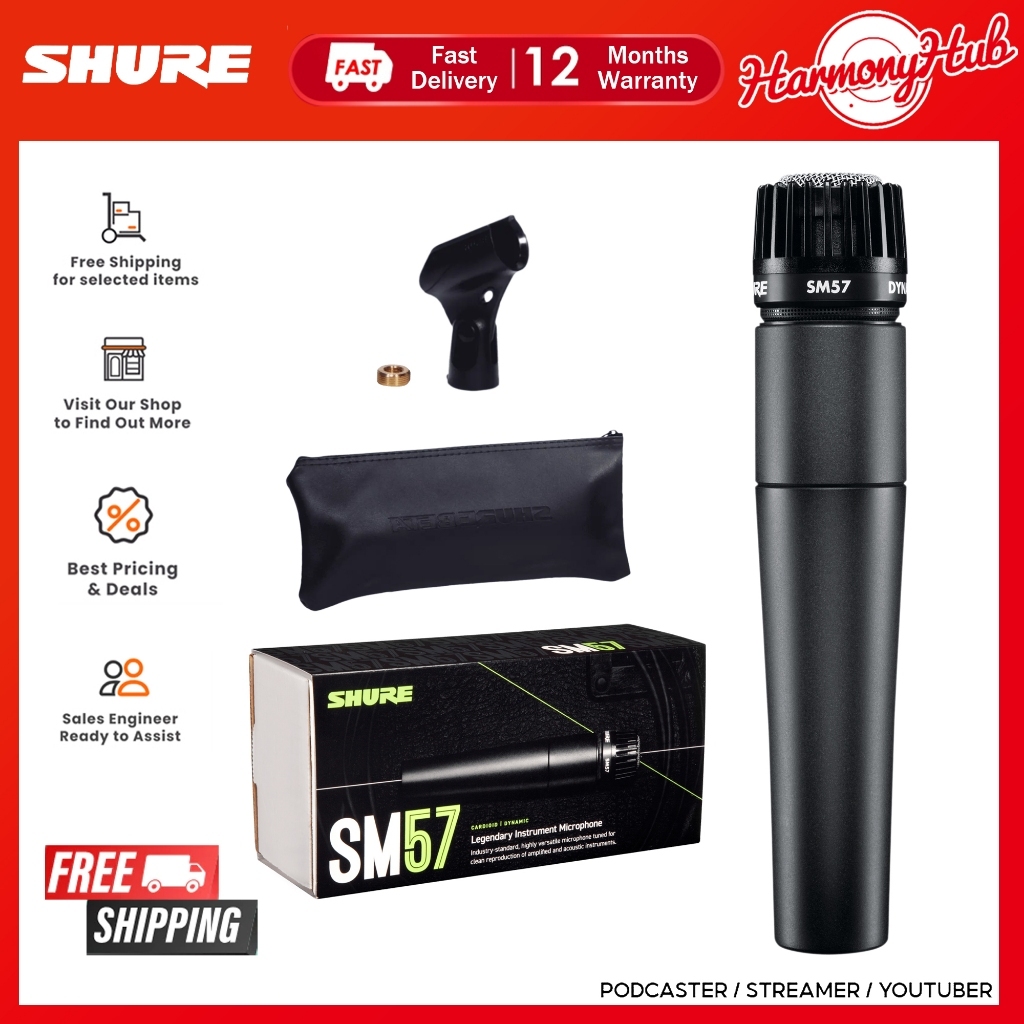Shure SM57 ไมโครโฟนเครื่องมือไดนามิก