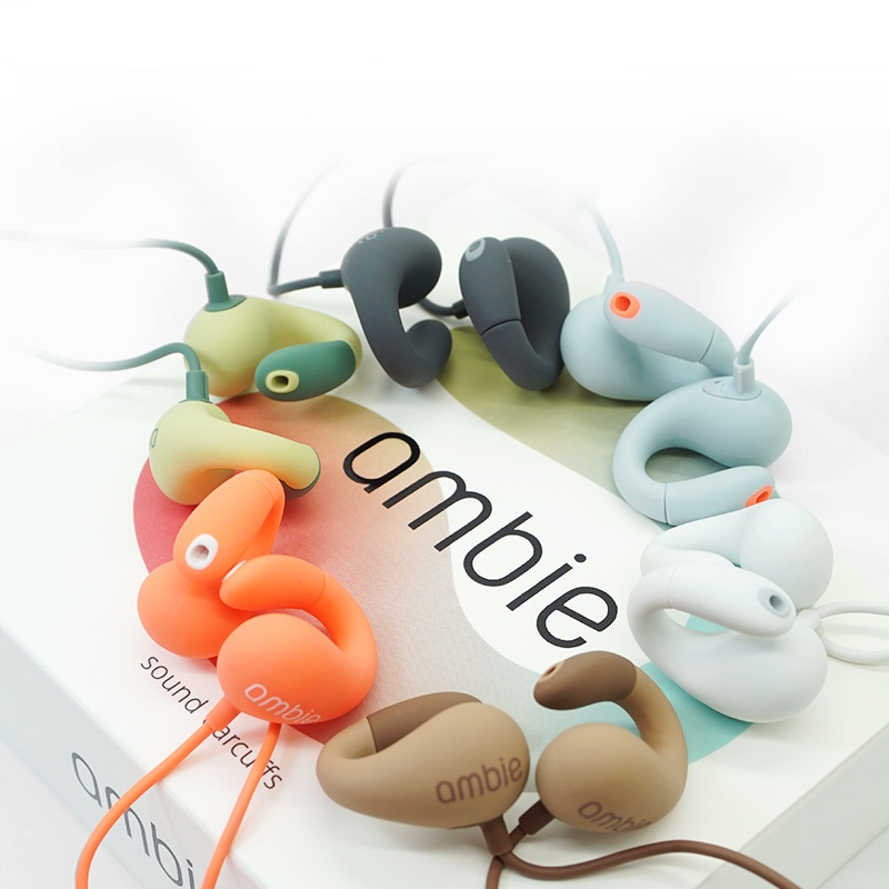 Ambie Sound earcuff หูฟังแบบมีสายพร้อมการควบคุมแบบอินไลน์สําหรับการเล่นเพลงและหยุด, การโทรเริ่มและปล