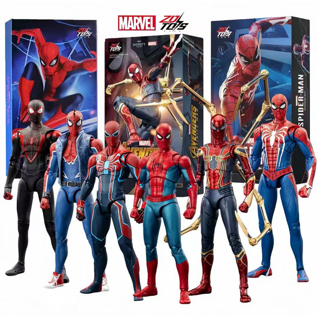 ZD ของเล่น 1/10 Spider-Verse ยี่ห้อใหม่วัน Action Figure - 2099 Miles Morales Iron Spider Scarlet Spider ขั้นสูงชุดของขวัญ