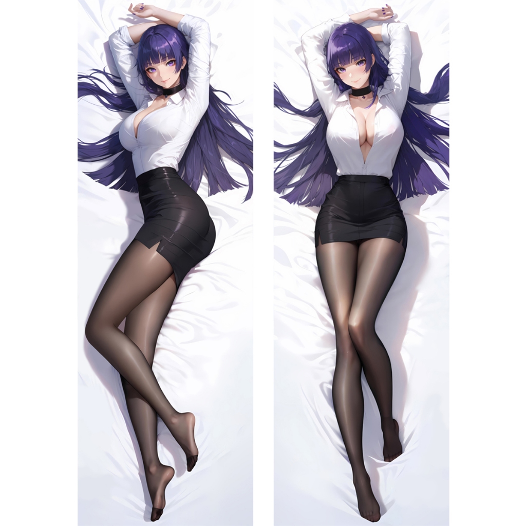 Yuanshen Raiden Meiyi (Raiden Movie/Raiden General) ปลอกหมอนผมสีม่วง Twist Braid Purple Eye Dakimaku