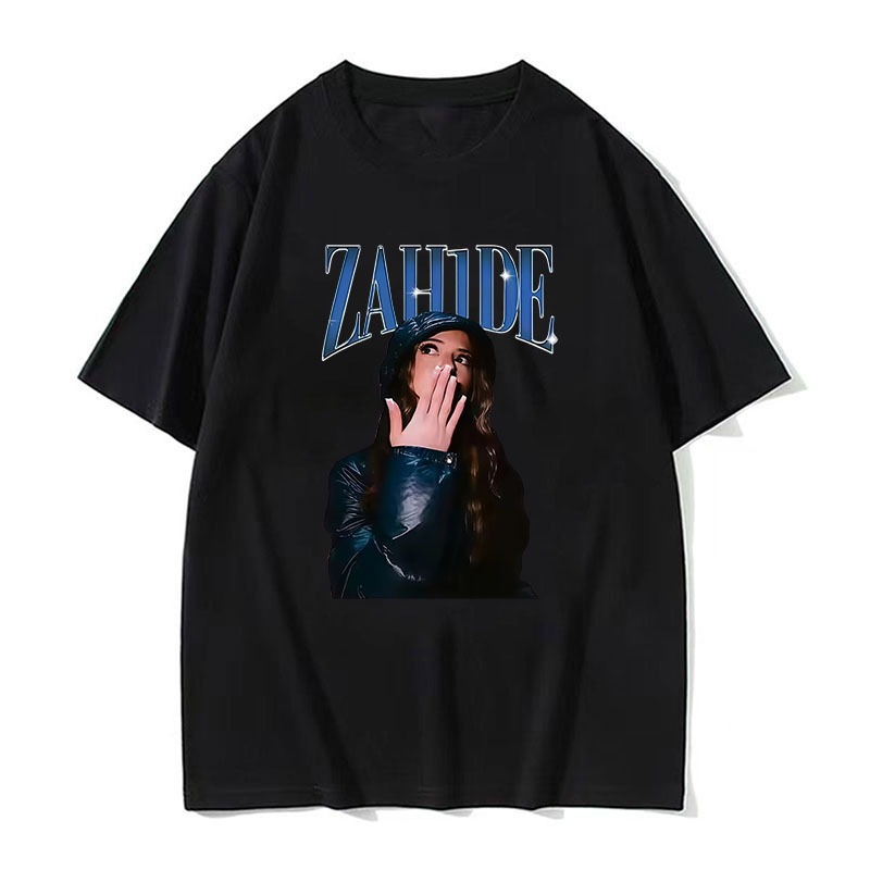 Zahide Retro Portrait Graphic T-Shirt Unisex ขนาดใหญ่หลวม Streetwear Casual Short Sleeve Tee