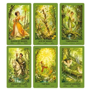 ไพ่ทาโรต์ The Sunwoven Forest Tarot, 78 การ์ดทาร็อต, ธีมธรรมชาติ, หนังสือคู่มือ PDF ภาษาอังกฤษและไทย, เป็นมิตรกับผู้เริ่มต้น